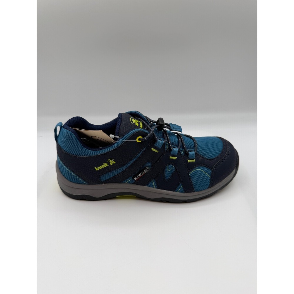 Kamik Trax Hiking Sneakers,YOUTH 6, EU 38,Navy/Lime,Waterproof,NEW/DAMAGE BOX